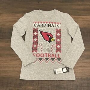 NFL Arizona Cardinals Kids Long Sleeve Christmas Winter Shirt Size Medium 10/12